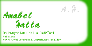 amabel halla business card